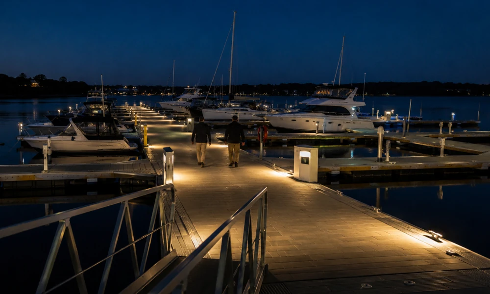 Floating Dock Lighting for Nighttime Marina Operations